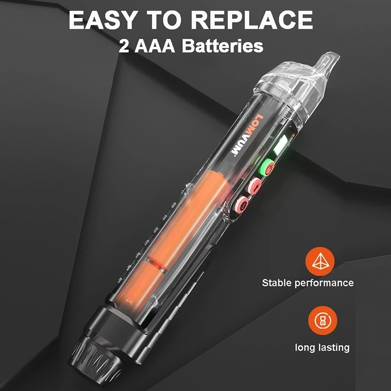 LOMVUM AC Voltage Electric Compact Pen Current Testing Pencil Circuit Breaker Finder 12V/48V-1000V Sensitivity Socket | Инструменты