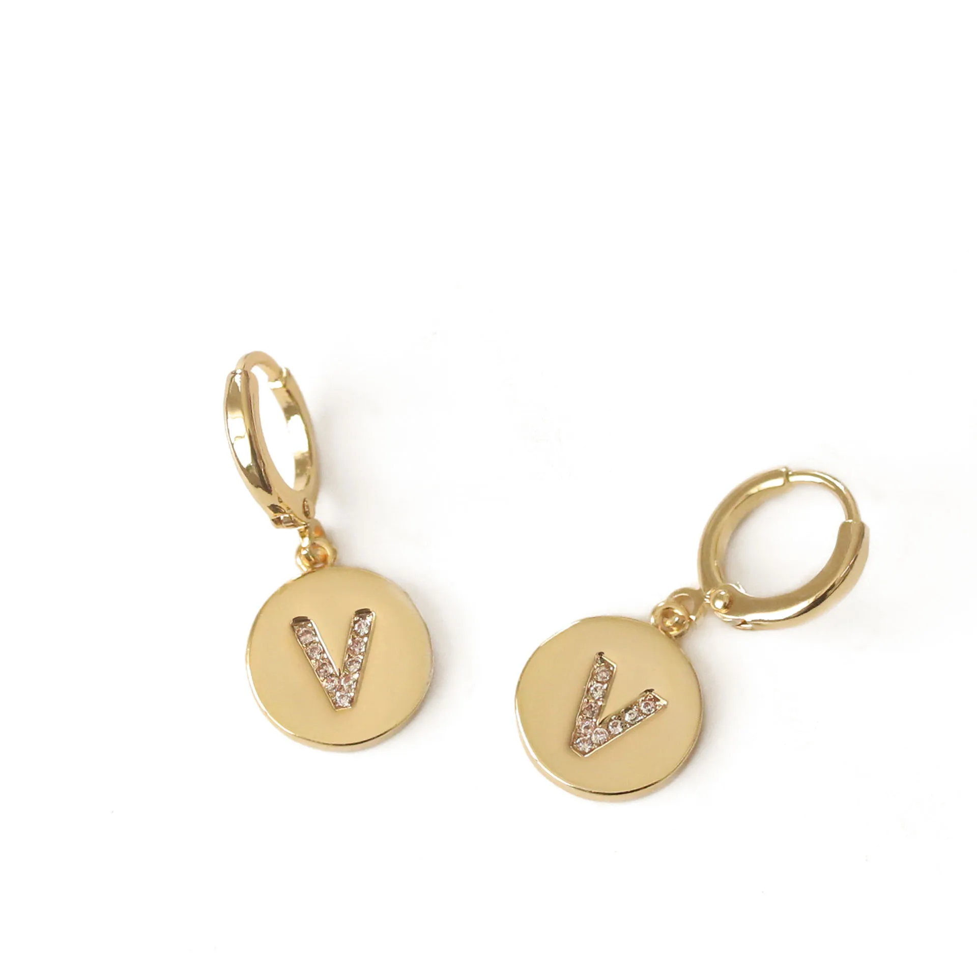 Три птицы циркония Алфавит A ~ z буквы Золотые круглые серьги кольца роскошные