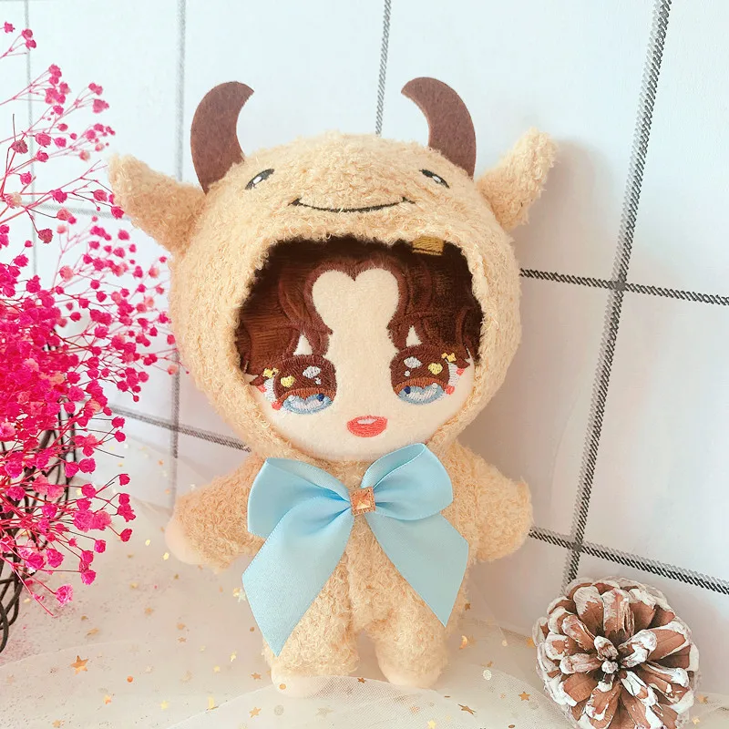 

20cm doll clothes Lovely cattle one-piece garment pajamas dolls accessories suits Korea Kpop EXO idol Dolls gift DIY Toys