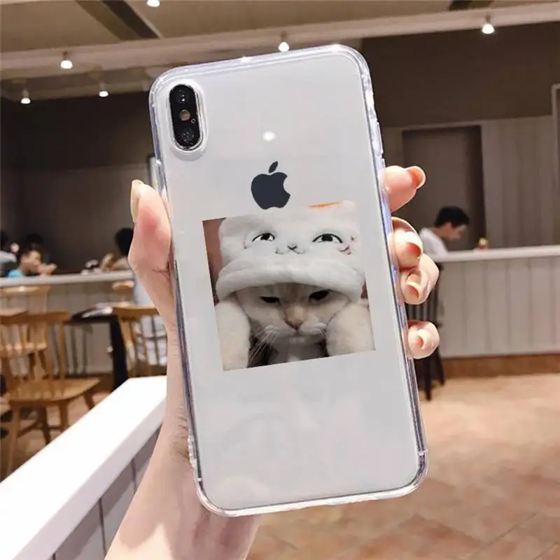 

Cute Cats New Year Gifts Phone Case Transparent soft For iphone 5 5s 5c se 6 6s 7 8 11 12 plus mini x xs xr pro max