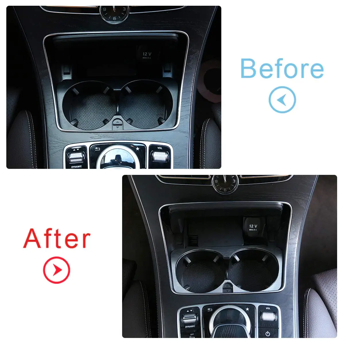 Крышка держателя стакана из алюминиевого сплава рамка отделка для Mercedes-Benz GLC X253 C E