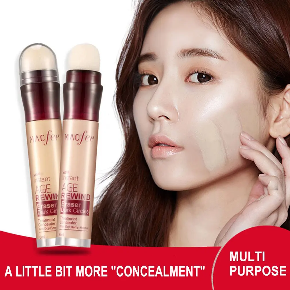 

High Covering Concealer For Dark Circles Pores Long-lasting Cosmetics Makeup Concealer Stick with Powder Brush Facial Foundation