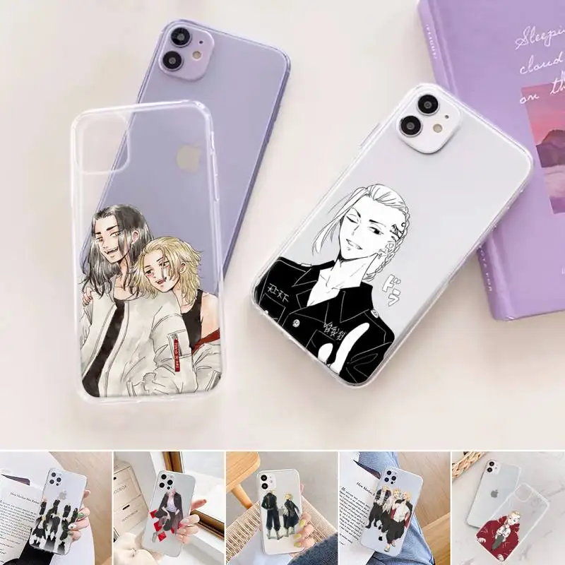 

Anime Tokyo Revengers Phone Case Transparent for iPhone 11 12 6 7 8 Pro X XS Max XR Plus Silicone Soft TPU Clear mobile bags