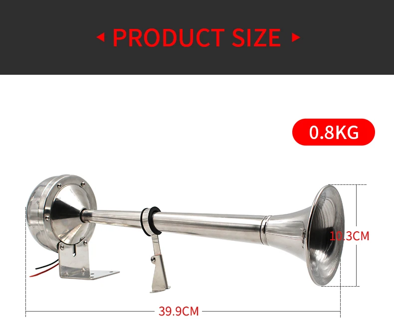 Marine Dual Trumpet Horn Boat Stainless Steel Electric Horn 18-1/2 inch 12V double/two tube horn flute horn AFI