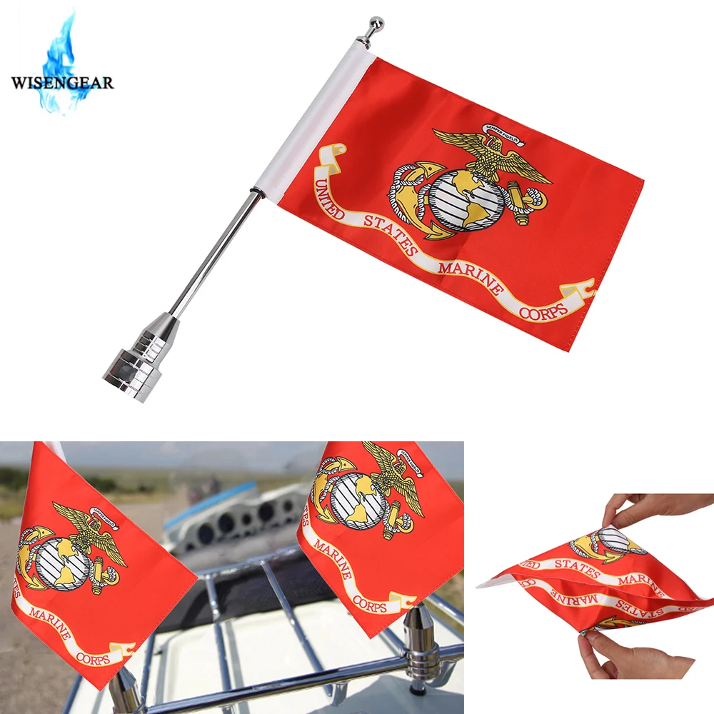 6 &quotx 9&quot морской пехоты баннер флаг мотоцикла регулируемый полюс крепление для