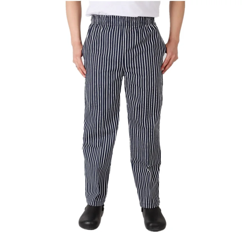 Pants Style 4 Мода эластичный пояс шеф-повара униформа брюки шапки мужской костюм рабочая одежда повара Кухня полосатые брюки дышащий необычный костюм - Цвет: Pants Style 4