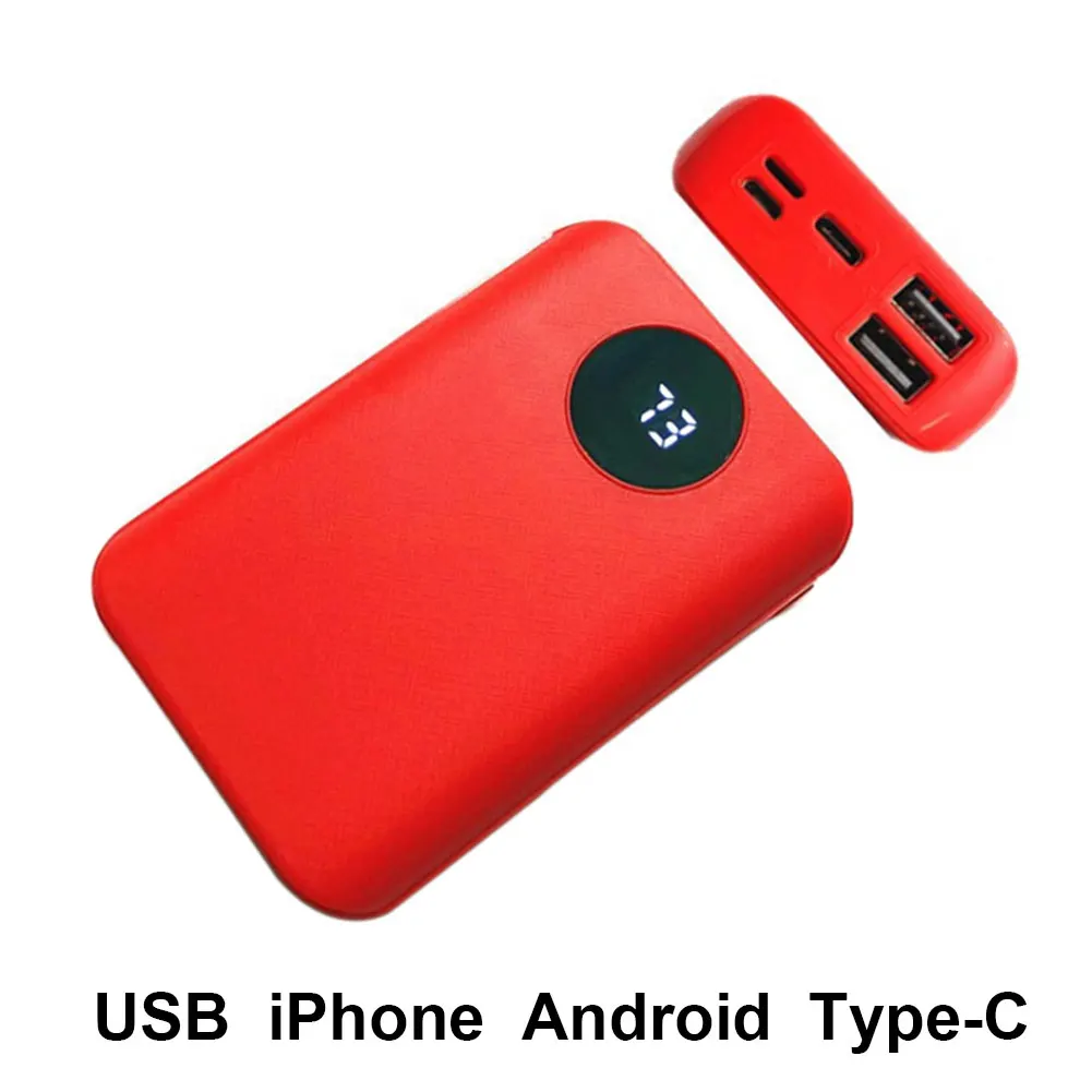 3 батареи Портативный практичный двойной USB Led Зарядное устройство коробка