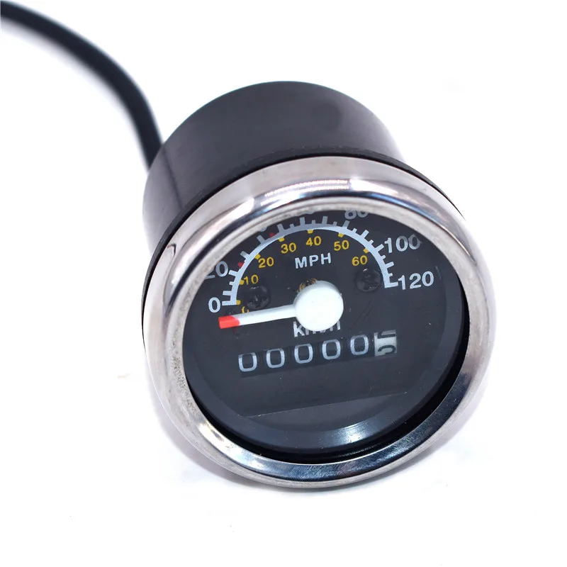 

Universal 12V Motorcycle Speedometer Odometer Gauge 52mm KMH MPH Black
