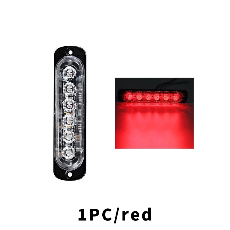 LED Warning Strobe amber Light for Car Van Truck Jeep Pickup Motorcycle 12-24V 12LED Waterproof Emergency Marker |