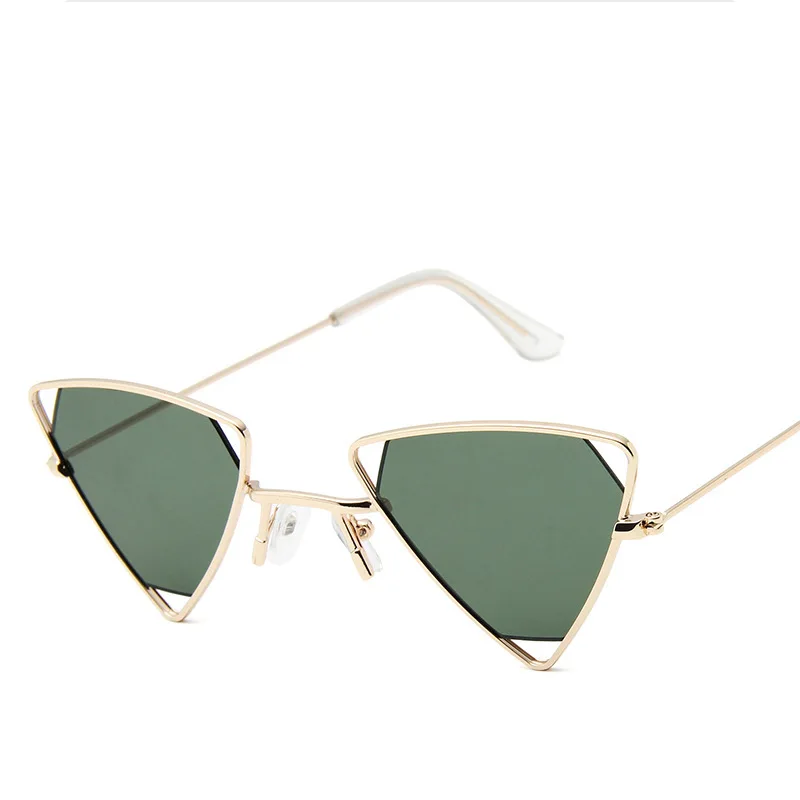 Модные солнцезащитные очки в маленькой оправе модные Треугольные металлические