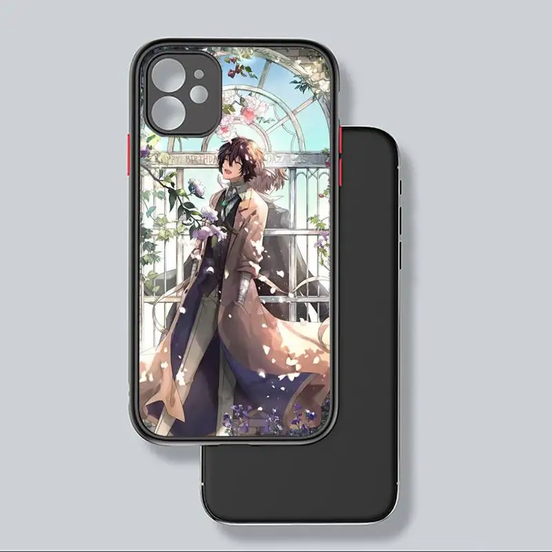 

anime bungou stray dogs Dazai Osamu Phone Case black matte transparent For iPhone 7 8 x xs xr 11 12 pro plus mini max Clear