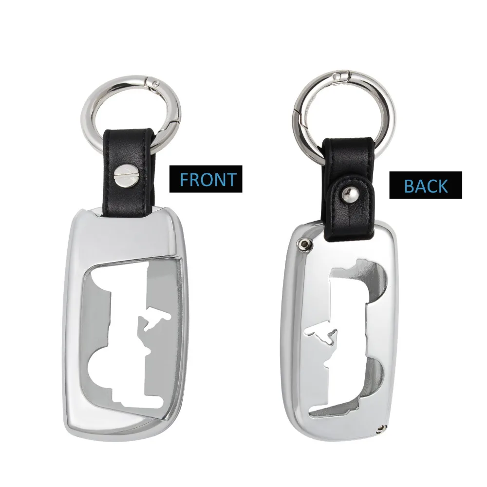 Chuang Qian Remote Control Key Fob Cover Silver Hard Zinc Alloy Keychain Case Shell for Jeep Renegade all years (Silver) | Автомобили и