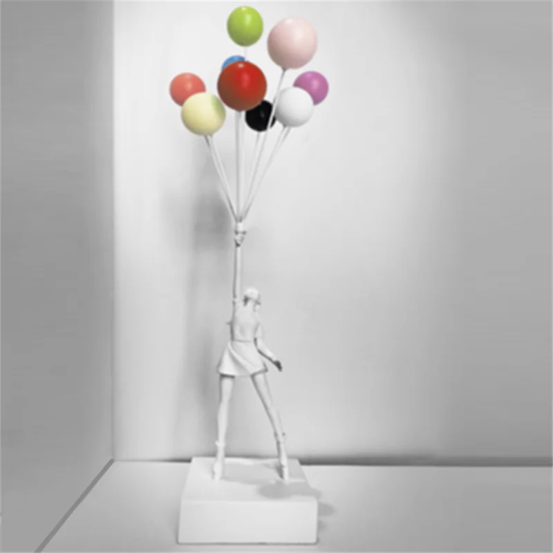

57CM Luxurious Balloon Girl Statues Balloons Girl Art Sculpture Resin Craft Home Decoration Christmas Gift 57cm A797