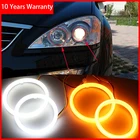 Хлопок горки светодиодный Белый Янтарь ангельские глаза гало кольца DRL сигнал поворота светильник для SsangYong Kyron 2007 2008 2009 2010