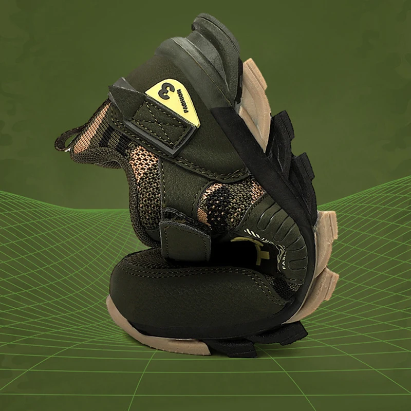 Детская обувь детские кроссовки Весенняя камуфляжная дышащая сетчатая вязаная