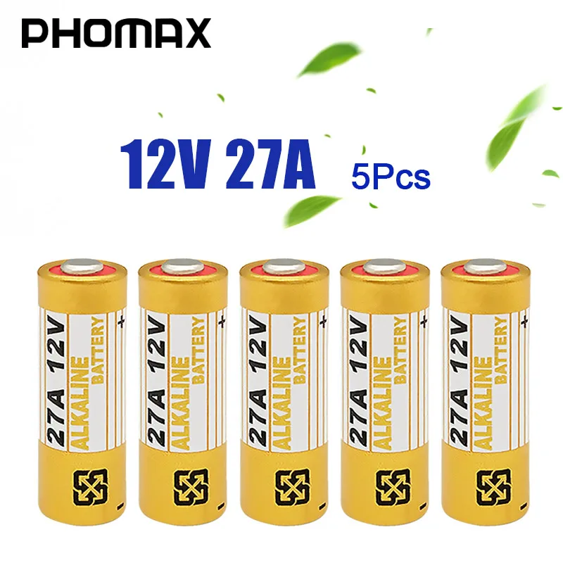 PHOMAX 5 шт./упак. Щелочная сухая батарея 27A 12 В дистанционный ключ одноразовая CA20 K23A