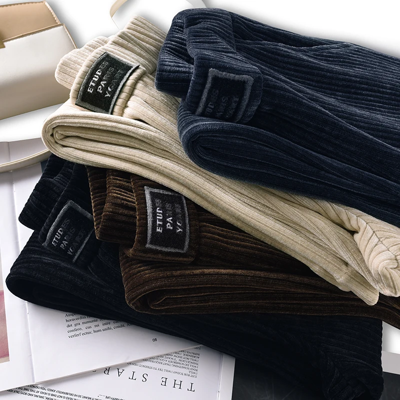 Женские вельветовые брюки JMPRS плотные зимние свободные с широкими штанинами