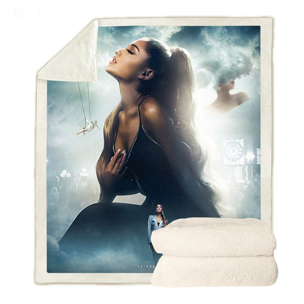 

CLOOCL Ariana Grande Blankets Singer Print Plush Quilts Christmas Gifts For Girls Boys Fans Warm Casual Blankets