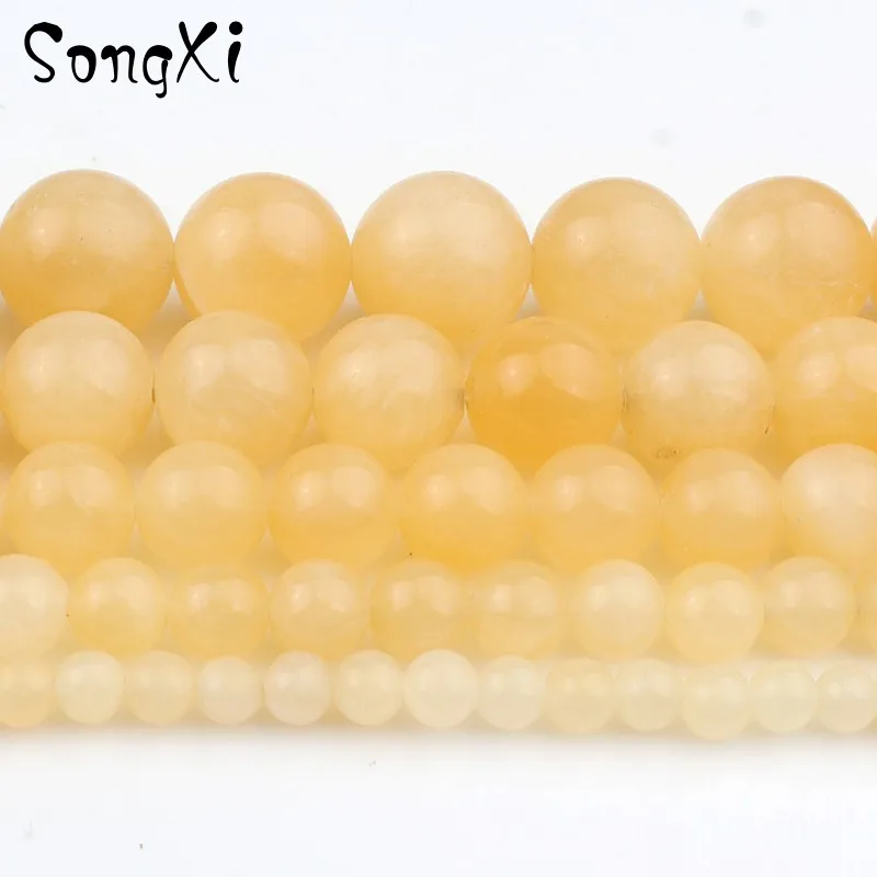 Натуральный камень желтый топазы нефрит круглые бусины 4/6/8/10/12 мм подходящие