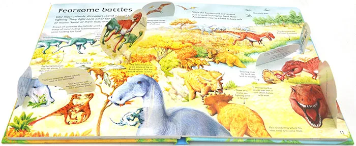Книги для детей на английском языке 3D Usborne See Inside World of Dinosaurs Flap Book eduction чтение