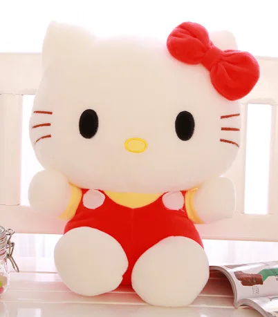 Red Hello Kitty 35/45 см милый рисунок «Hello Kitty» кошка плюшевая игрушка прекрасный чучело кукла подушка детские игрушки девушке подарок ребенку на день рождения хорошее качество одежда с «hello kitty» - Цвет: Red Hello Kitty