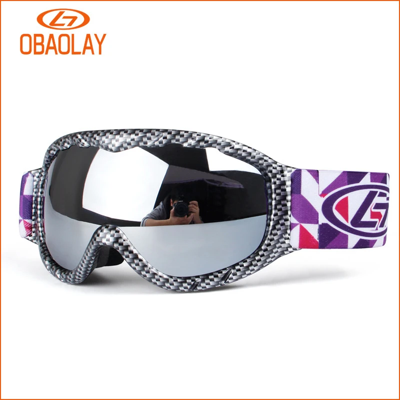 Детские лыжные очки Obaolay небольшого размера для детей двойная противотуманная