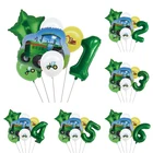 7 шт. мультяшный воздушный шар, трактор, воздушный шар из алюминиевой фольги с цифрами, детская игрушка, воздушный шар, подарок, украшение на день рождения для детей S2