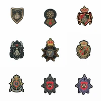 embroidery metal crown anchor cats letter bee eagle lion tiger letter horse shield embroideried patches for clothing az 51