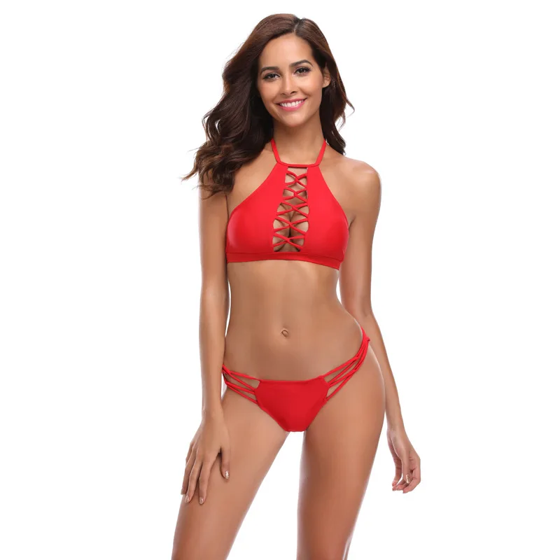 

Swimsuit explosions red tube top bikini swimsuit 2 peice set women bikini 2020