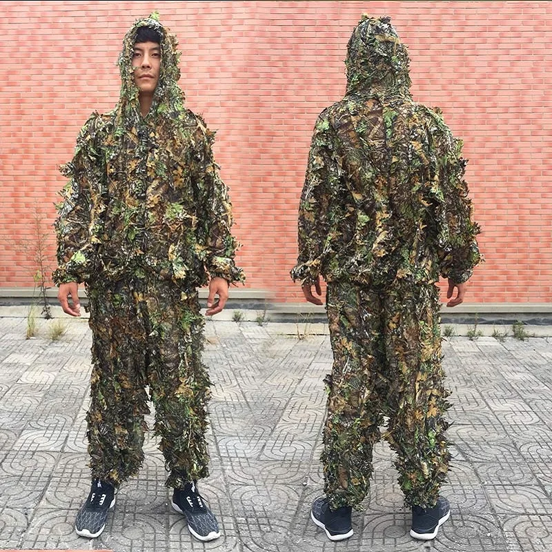 

Male Female Children Outdoor Ghillie Suit Camouflage Clothing Jungle Suit CS Training Leaves Hunting Clothes Suit