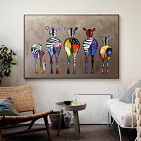 abstract zebra canvas art posters and prints graffiti art colorful animals canvas paintings nordic style pictures for home decor