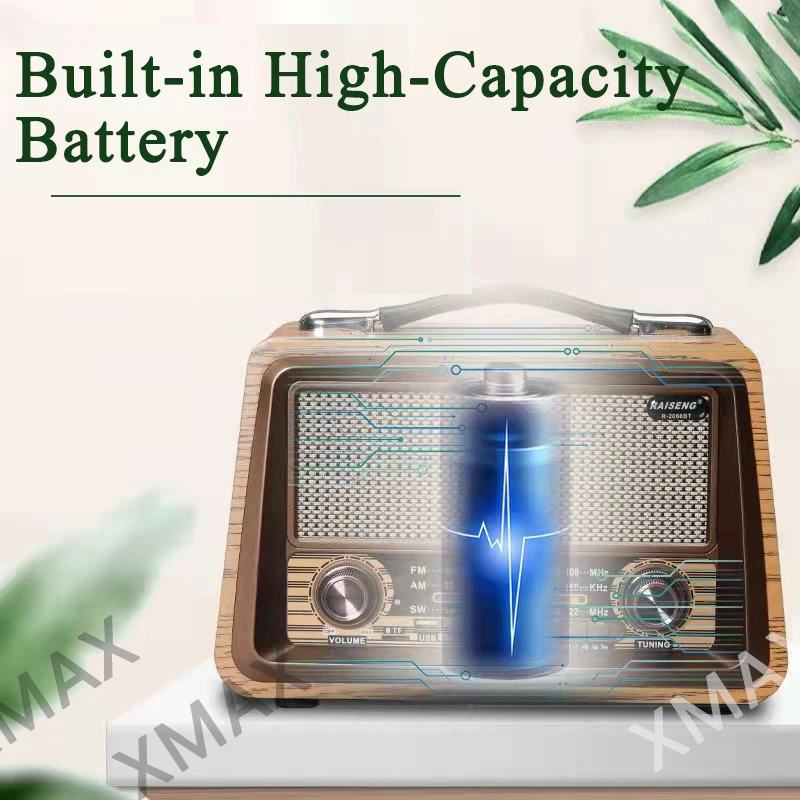 Деревянный беспроводной Bluetooth-динамик в стиле ретро FM/AM/телефон поддержка карт