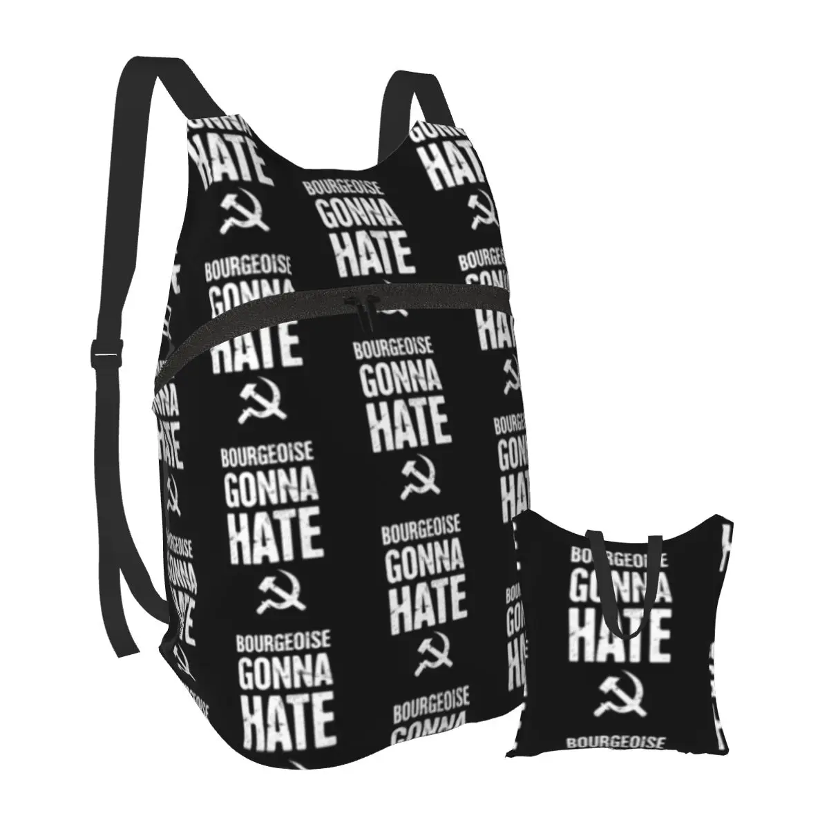 

Karl Marx Backpacks Female Soft Novelty Backpack foldable Jogging Bags