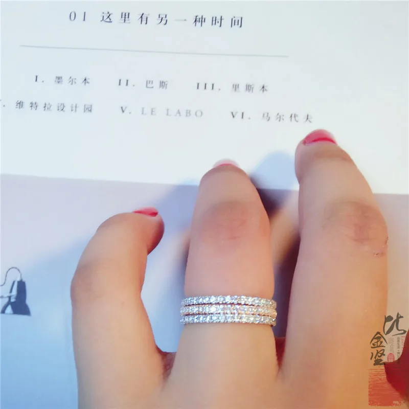 

DIWENFU 925 Silver Sterling Jewelry Ring for Women Anillos De Bizuteria Silver 925 Jewelry Diamond Ring 14 K Rose Gold Bizuteria