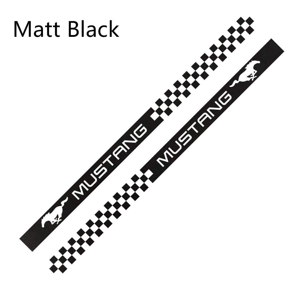 Matt Black 2 шт. боковые полосы автомобильные наклейки Автомобильная виниловая пленка наклейка Спортивная графика для Ford Mustang автостайлинг автомобильные принадлежности для тюнинга - Название цвета: Matt Black