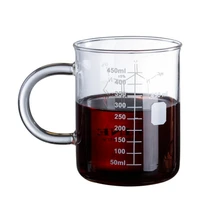 450ml double wall mug glass beaker milk breakfast coffee cup high temperature resistant measuring cup with scale drinkware