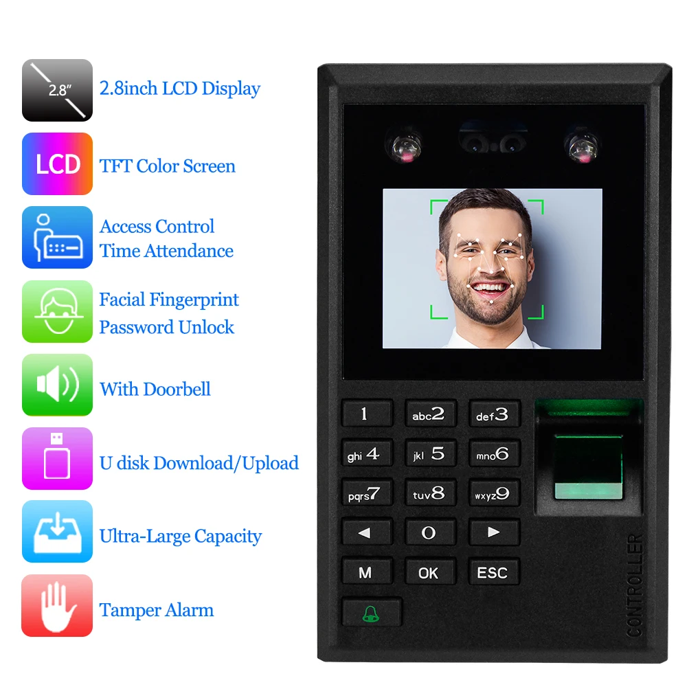 Биометрическая клавиатура со сканером отпечатков пальцев USB паролем + источник