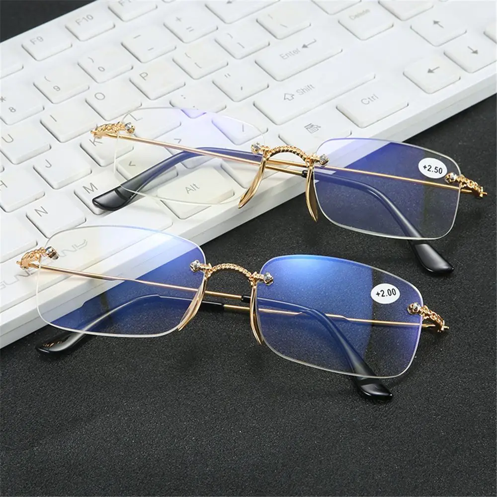 

1PC Anti Blue Light Reading Glasses Unisex Frameless Presbyopia Eyeglasses Far Sight Bifocal Spectacle Hyperopia Diopter Eyewear