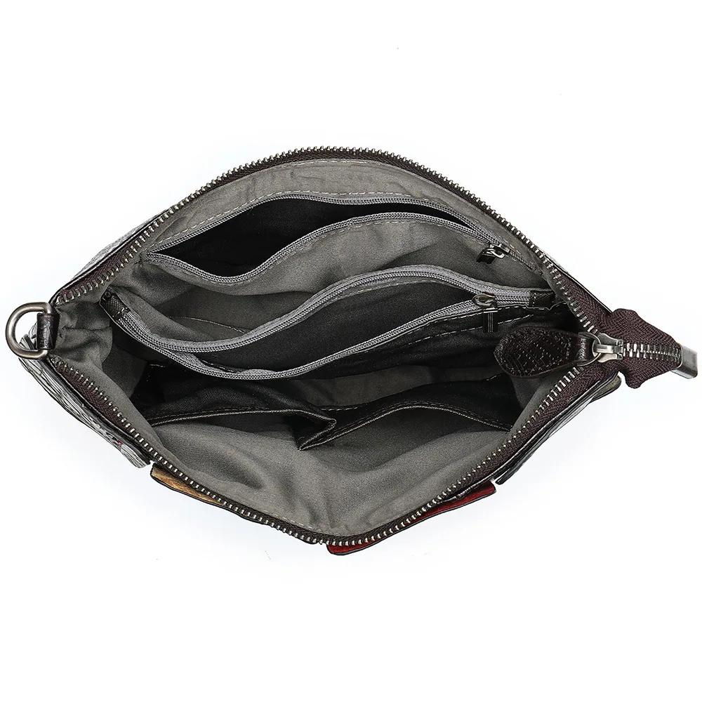 Gykaeo богемный стиль натуральная кожа клатч кошелек для женщин пэчворк цвета сумка