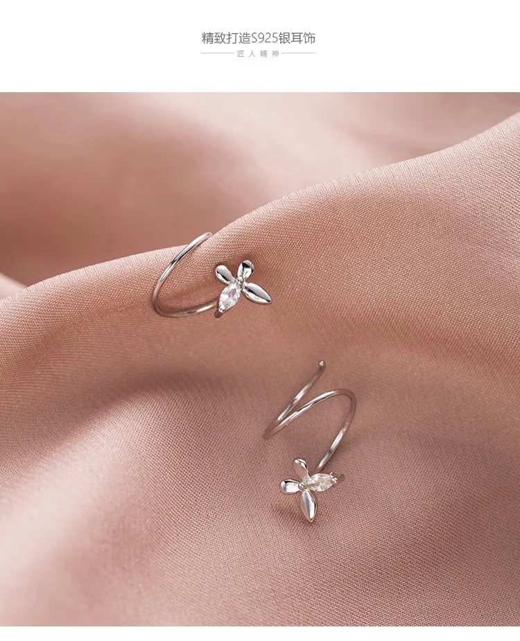 Женские серьги-Клипсы из серебра 925 пробы с цветами | Украшения и аксессуары