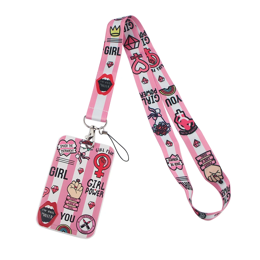 

SP1117 Feminism Lanyard For Keys Cute Phone Straps ID Card Passport Gym USB Badge Holder Keychain Lanyards Neck straps