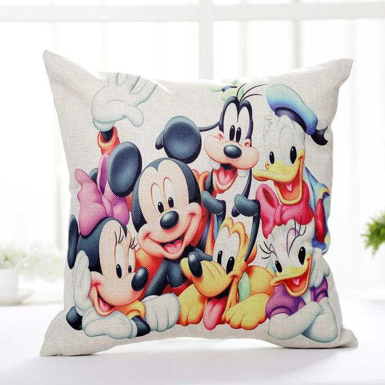 45x45 см Disney милый мультяшный диван для гостиной супер мягкая льняная наволочка