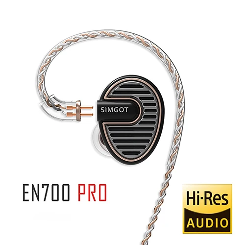 Черный SIMGOT EN700 PRO Модернизированный Hi-Res динамический бас Hi-Fi музыкальный монитор DJ наушники-вкладыши с Detachabel кабелем Fone De Oudivo - Цвет: Черный