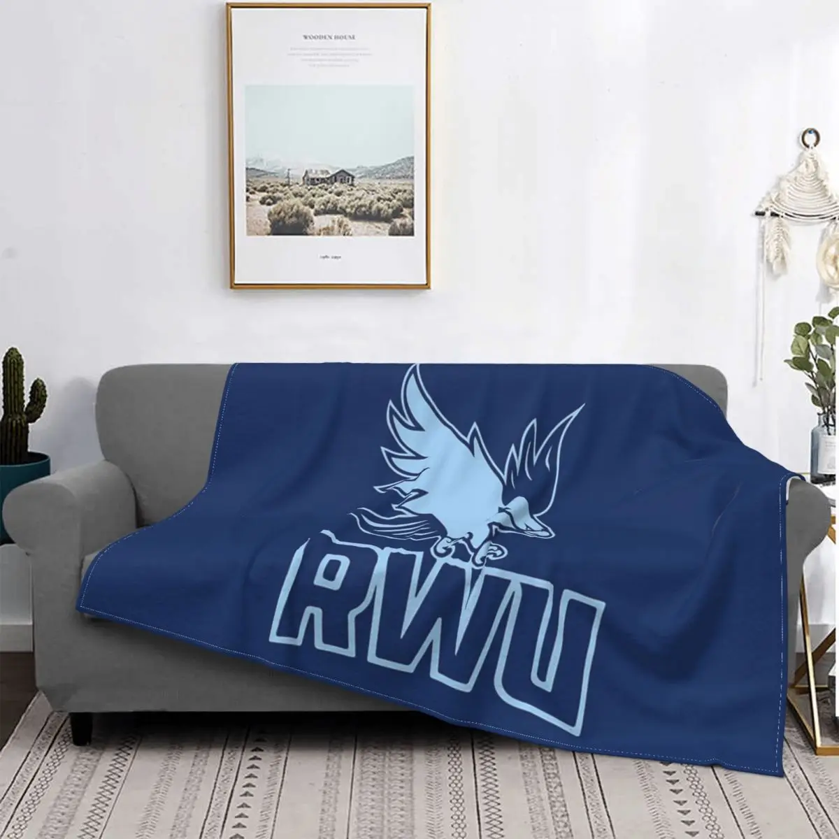 

Rwu Logo Blanket Bedspread Bed Plaid Throw Bed Blanket Picnic Blanket Bedspread 220X240