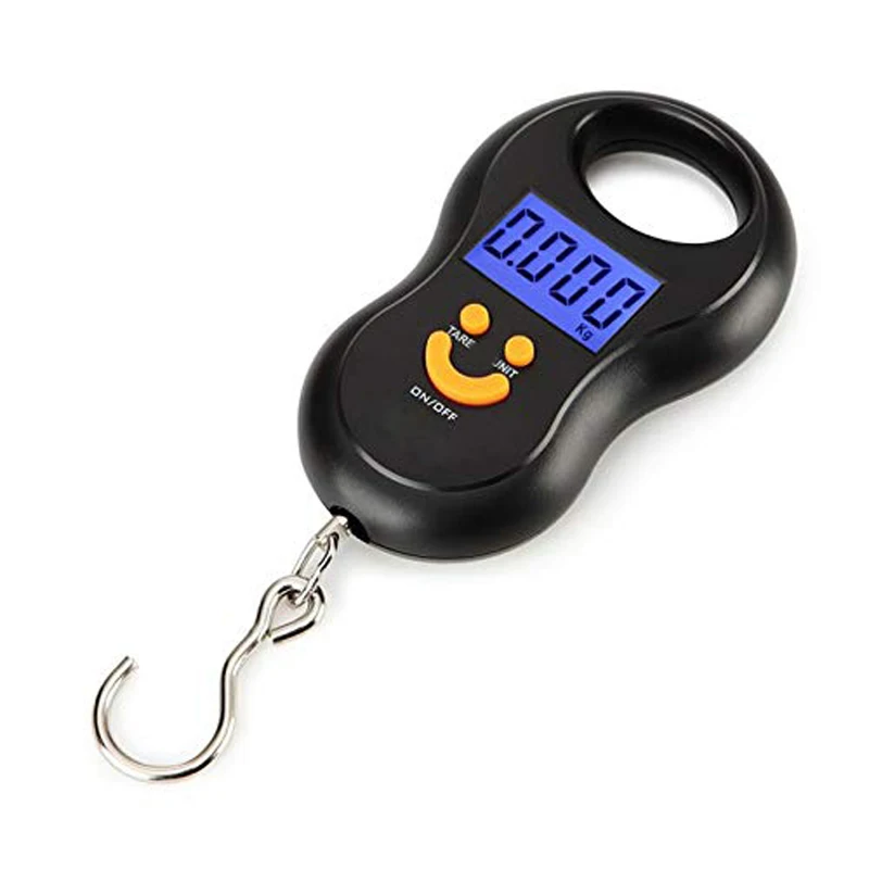

Portable 50Kg Hanging Scale Digital Scale BackLight Electronic Fishing Weights Pocket Scale Luggage Scales Black