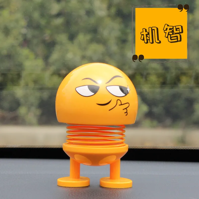 

New Car Funny Shaking Nod Doll Cute Face Cartoon Head Toys Atuo Car Dashboard Robot Lovely Car Toy Doll Toy Decoration