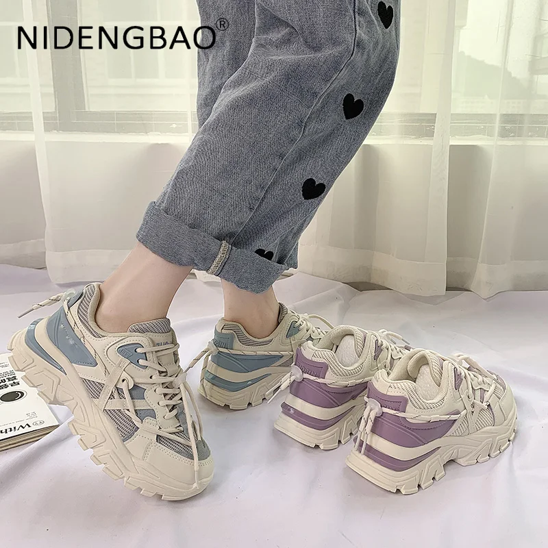 Women Chunky Sneakers Summer Fashion Mesh Breathable Outdoor Walking Jogging Running Platform Sports Shoes Female Trainers