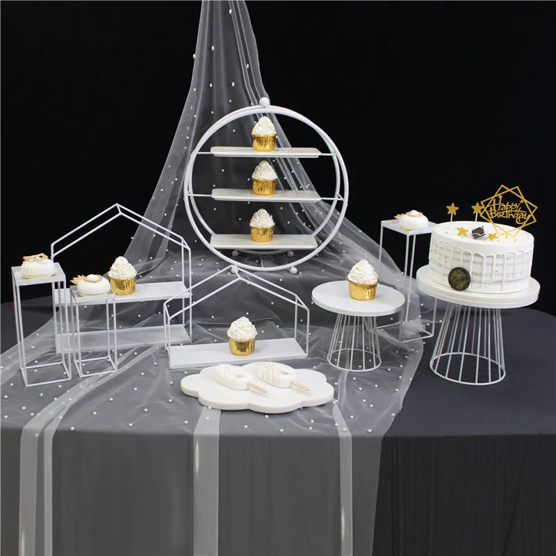 

Gold Wedding Dessert Tray Cake Stand Dessert Wedding Party Birthday Decoration Plate Cake Biscuits Display Metal marble