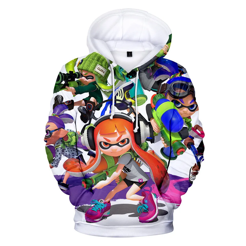 2021 детская От 3 до 14 лет толстовки с капюшоном и Splatoon граффити толстовка 3DHoodie 2