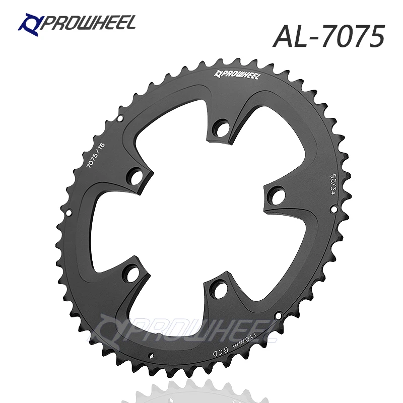 

PROWHEEL sprocket aluminum alloy/steel/AL-7075 CNC 8/9/10/11 speed chain wheels road bike chainring 110/130BCD 34/39/50/53T